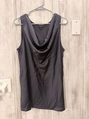 torrid Satin Cowl Neck Tank - Charcoal Gray